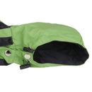 Lightweight Comfortable PU Leather Dog Puppy Raincoat Poncho Apparel Pet Supplies Green + Black S