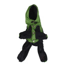 Lightweight Comfortable PU Leather Dog Puppy Raincoat Poncho Apparel Pet Supplies Green + Black S