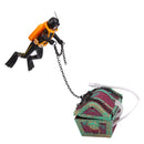 Plastic Automatic Take Off Aquarium Ornament Treasure Diver Black