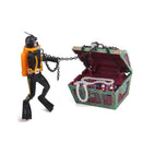 Plastic Automatic Take Off Aquarium Ornament Treasure Diver Black