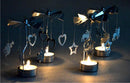 Gorgeous Pretty Star Pattern Rotary Tea Light Candle Holder Table Home Office Living Room Decor Silver