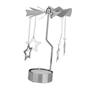 Gorgeous Pretty Star Pattern Rotary Tea Light Candle Holder Table Home Office Living Room Decor Silver