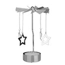 Gorgeous Pretty Star Pattern Rotary Tea Light Candle Holder Table Home Office Living Room Decor Silver