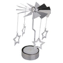 Gorgeous Pretty Star Pattern Rotary Tea Light Candle Holder Table Home Office Living Room Decor Silver