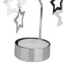 Gorgeous Pretty Star Pattern Rotary Tea Light Candle Holder Table Home Office Living Room Decor Silver