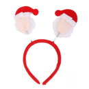 Kids Adults Christmas Santa Claus Headband Head Hair Hoop Bow Hat Fancy Party Props Fun Costume Hair Decor Accessory Red+White
