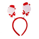 Kids Adults Christmas Happy Snowman Headband Head Hair Hoop Bow Hat Fancy Party Props Fun Costume Hair Decor Accessory