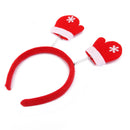 Kids Adults Christmas Gloves Headband Head Hair Hoop Bow Hat Fancy Party Props Fun Costume Hair Decor Accessory