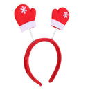 Kids Adults Christmas Gloves Headband Head Hair Hoop Bow Hat Fancy Party Props Fun Costume Hair Decor Accessory