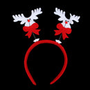 Kids Adults Christmas White Deer Headband Head Hair Hoop Bow Hat Fancy Party Props Fun Costume Hair Decor Accessory