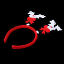 Kids Adults Christmas White Deer Headband Head Hair Hoop Bow Hat Fancy Party Props Fun Costume Hair Decor Accessory
