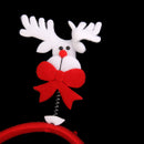 Kids Adults Christmas White Deer Headband Head Hair Hoop Bow Hat Fancy Party Props Fun Costume Hair Decor Accessory