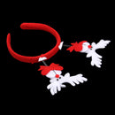 Kids Adults Christmas White Deer Headband Head Hair Hoop Bow Hat Fancy Party Props Fun Costume Hair Decor Accessory