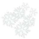 Set Of 6PCS Snowflake Ornaments Christmas Round Windows Door Xmas Tree Decor White