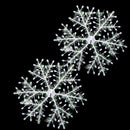 Set Of 6PCS Snowflake Ornaments Christmas Round Windows Door Xmas Tree Decor White