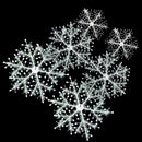 Set Of 6PCS Snowflake Ornaments Christmas Round Windows Door Xmas Tree Decor White