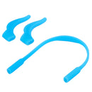 Kids Children Outdoor Sports Sunglasses Glasses Soft Silicone Band Strap + Pack of 2PCS Anti Slip Ear Hooks Holder Blue