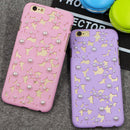 Waterproof Hollow Out Bling Pearl Case Cover Compatible FOR Iphone 6 Plus Purple