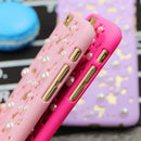 Waterproof Hollow Out Bling Pearl Case Cover Compatible FOR Iphone 6 Plus Purple