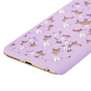 Waterproof Hollow Out Bling Pearl Case Cover Compatible FOR Iphone 6 Plus Purple