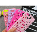 Waterproof Hollow Out Bling Pearl Case Cover Compatible FOR Iphone 6 Plus Purple
