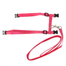 Set Of Nylon Breathable Comfortable Cat Large Adjustable I-Shaped Harness With Leash Pink