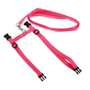 Set Of Nylon Breathable Comfortable Cat Large Adjustable I-Shaped Harness With Leash Pink