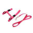 Set Of Nylon Breathable Comfortable Cat Large Adjustable I-Shaped Harness With Leash Pink