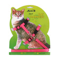 Set Of Nylon Breathable Comfortable Cat Large Adjustable I-Shaped Harness With Leash Pink
