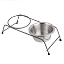 Double Raised Dog Bowl Elevated Pet Feeder Waterer Cat Puppy Food Water Container