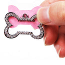Pet Dog Cat ID Tag Diamond Shine Bone Shape Label Anti-lost
