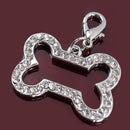 Pet Dog Cat ID Tag Diamond Shine Bone Shape Label Anti-lost
