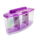 Acrylic LED Aquarium Fish Tank Isolation Box Hatchery Incubator Box Crystal Purple 28x10x15cm