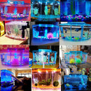 Acrylic LED Aquarium Fish Tank Isolation Box Hatchery Incubator Box Crystal Purple 28x10x15cm