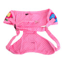 Set Of Lightweight Breathable Cotton Strawberry Round Dot Design Dog Harness Leash Rose Red M