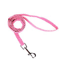 Set Of Lightweight Breathable Cotton Strawberry Round Dot Design Dog Harness Leash Rose Red M