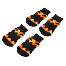 Pair Of 2PCS Puppy Dog Cat Non Slip Flexible Fashionable Socks Footwear L Black +Yellow