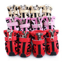 Fashionable Adjustable Hook Loop Fasteners Zippered Leopard Pattern Dog Boots Shoes Pet Supplies Black + Gold 4