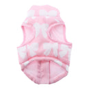 Pet Dog Bowknot Pattern Charms Cotton-Padded Vest Clothes Coat Apparel Outfit Pet Winter Clothing Supplies Size XS-Pink