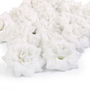 Artificial Silk Roses Wedding Party Restaurant Bar Hat Scrapbooking Decoration Flower Heads Pack of 50PCS White