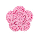 4cm Handmade Knitted Crochet Flowers Appliques for Card Making Scrapbooking Clothing Sewing Craft DIY Pack of 20PCS -Pink
