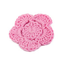 4cm Handmade Knitted Crochet Flowers Appliques for Card Making Scrapbooking Clothing Sewing Craft DIY Pack of 20PCS -Pink