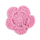 4cm Handmade Knitted Crochet Flowers Appliques for Card Making Scrapbooking Clothing Sewing Craft DIY Pack of 20PCS -Pink