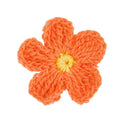 4cm Handmade Knitted Crochet Flowers Appliques for Card Making Scrapbooking Clothing Sewing Craft DIY Pack of 20PCS -Orange