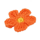 4cm Handmade Knitted Crochet Flowers Appliques for Card Making Scrapbooking Clothing Sewing Craft DIY Pack of 20PCS -Orange