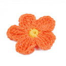 4cm Handmade Knitted Crochet Flowers Appliques for Card Making Scrapbooking Clothing Sewing Craft DIY Pack of 20PCS -Orange