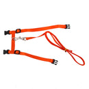 Set Of Nylon Breathable Comfortable Cat Large Adjustable I-Shaped Harness With Leash Orange