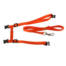 Set Of Nylon Breathable Comfortable Cat Large Adjustable I-Shaped Harness With Leash Orange