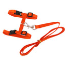 Set Of Nylon Breathable Comfortable Cat Large Adjustable I-Shaped Harness With Leash Orange