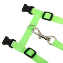 Set Of Nylon Breathable Comfortable Cat Large Adjustable I-Shaped Harness With Leash Green